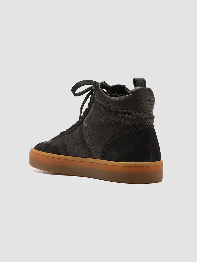 KOMBINED 002 - Black Leather Sneakers Latex Sole Men Officine Creative - 4