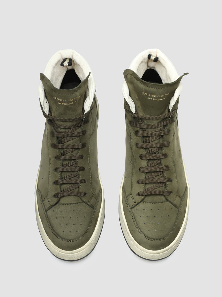 MAGIC 006 - Green Leather and Suede High Top Sneakers men Officine Creative - 2