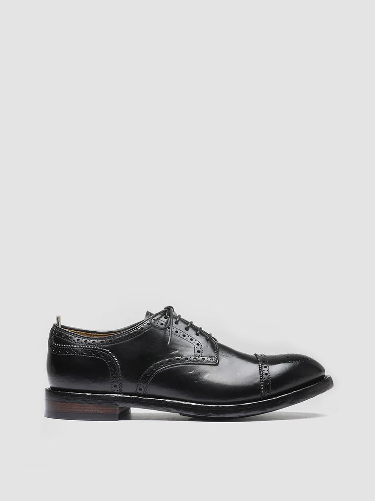 TEMPLE 003 - Black Leather Derby Shoes