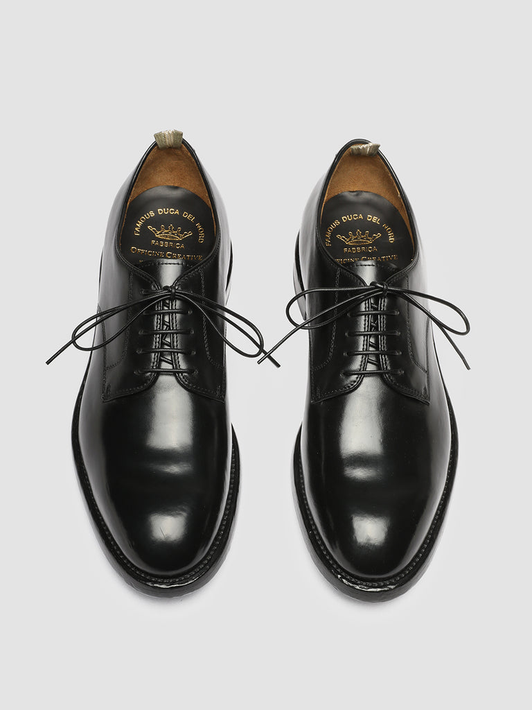 TEMPLE 018 - Black Leather Derby Shoes