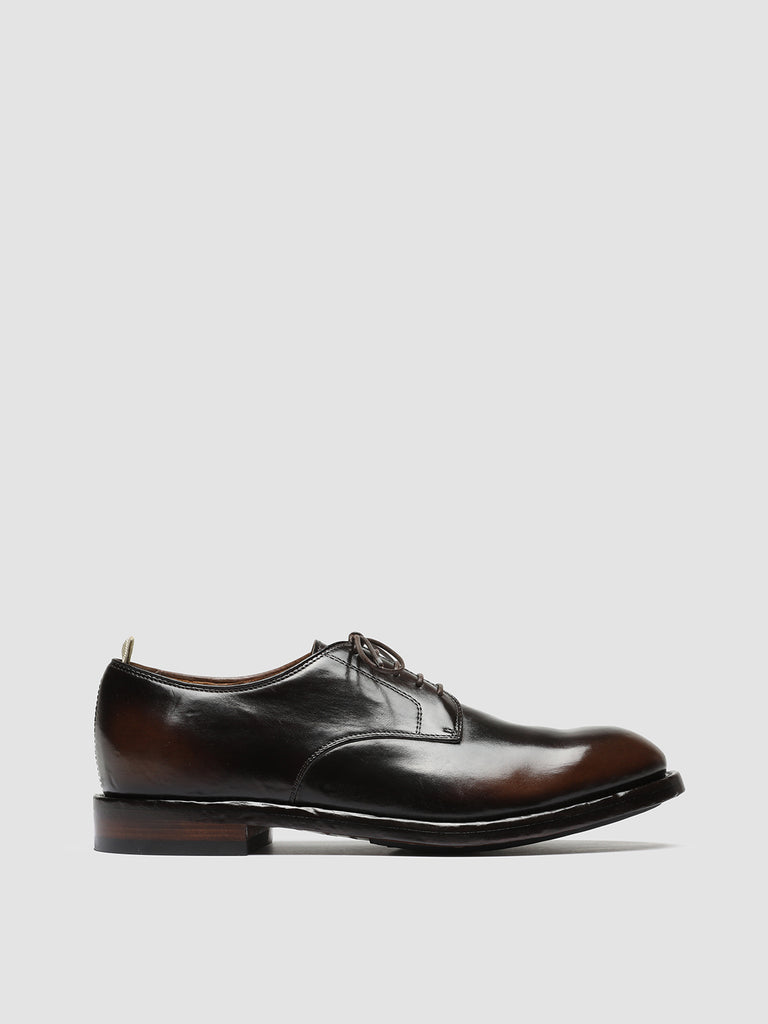 TEMPLE 018 - Brown Leather Derby Shoes