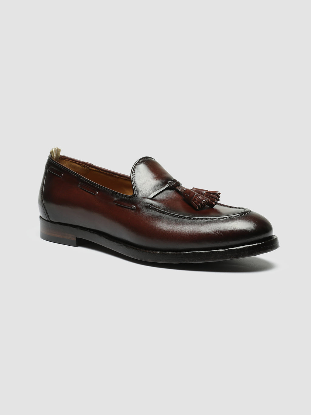 TULANE 001 - Burgundy Leather Tassel Loafers men Officine Creative - 3