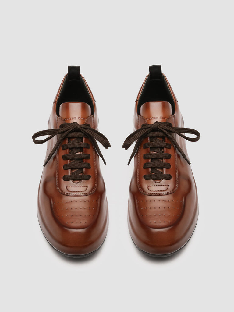 ACE LUX 100 - Brown Airbrushed Leather Sneakers