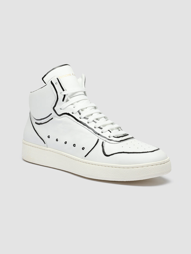 MOWER 013 - White Leather High Top Sneakers men Officine Creative - 3