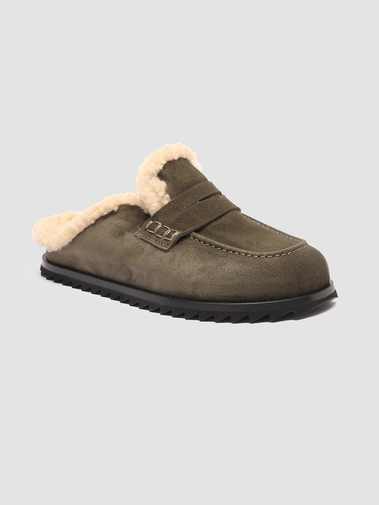 PELAGIE D’HIVER 007 - Green Suede and Shearling Mules Women Officine Creative - 3