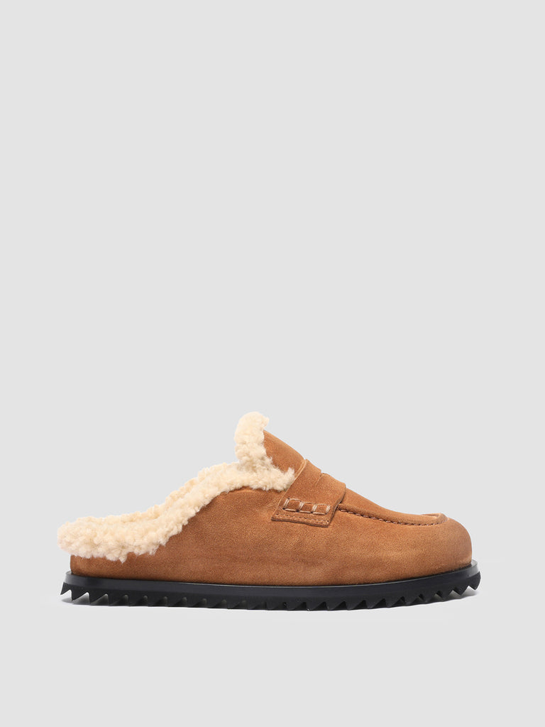 PELAGIE D’HIVER 007 - Brown Suede and Shearling Mules Women Officine Creative - 1