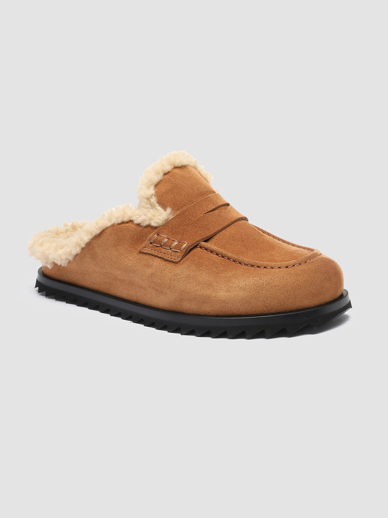 PELAGIE D’HIVER 007 - Brown Suede and Shearling Mules Women Officine Creative - 3