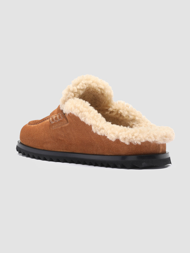 PELAGIE D’HIVER 007 - Brown Suede and Shearling Mules Women Officine Creative - 4