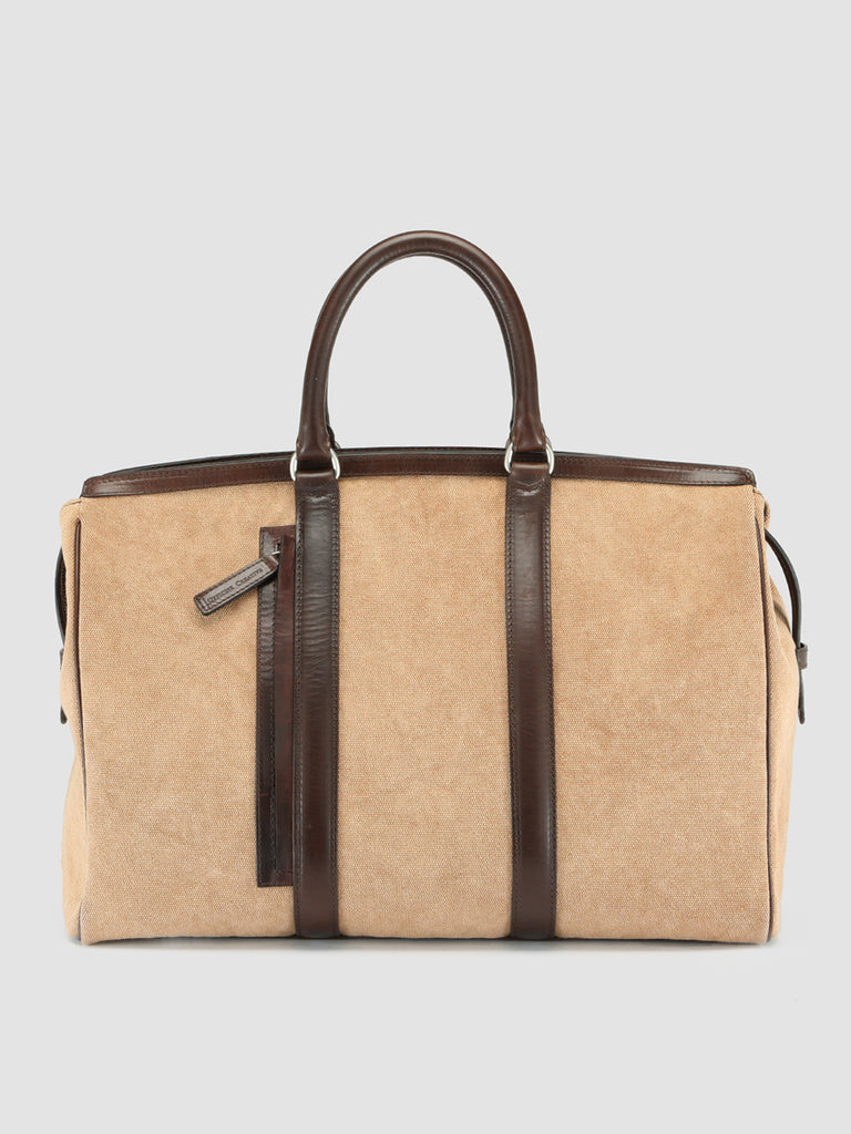 QUENTIN 009 - Brown Canvas and Leather Bag  Officine Creative - 1