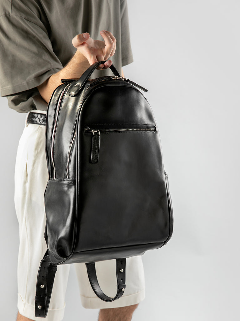 QUENTIN 012 - Black Leather Backpack  Officine Creative - 7