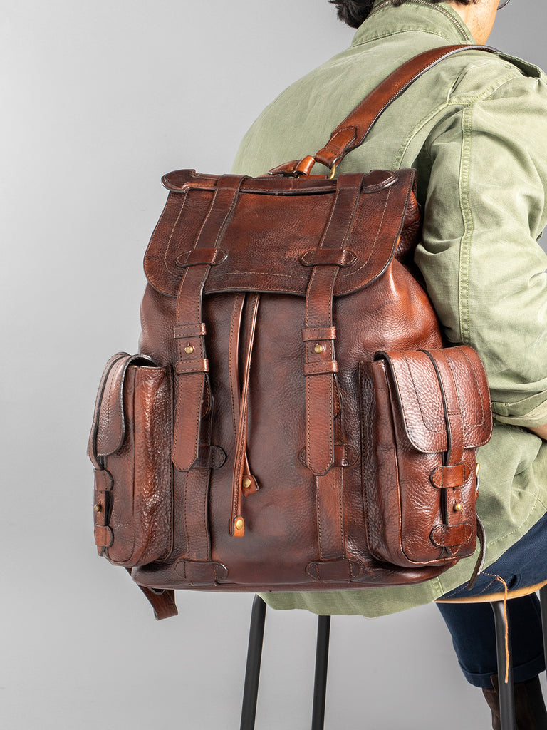 RARE 27 - Brown Leather Backpack  Officine Creative - 5