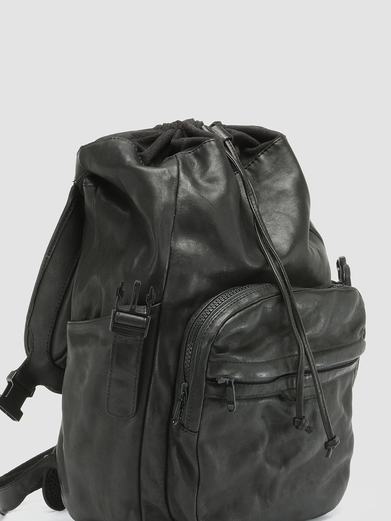 RECRUIT 001 - Black Leather Backpack  Officine Creative - 8