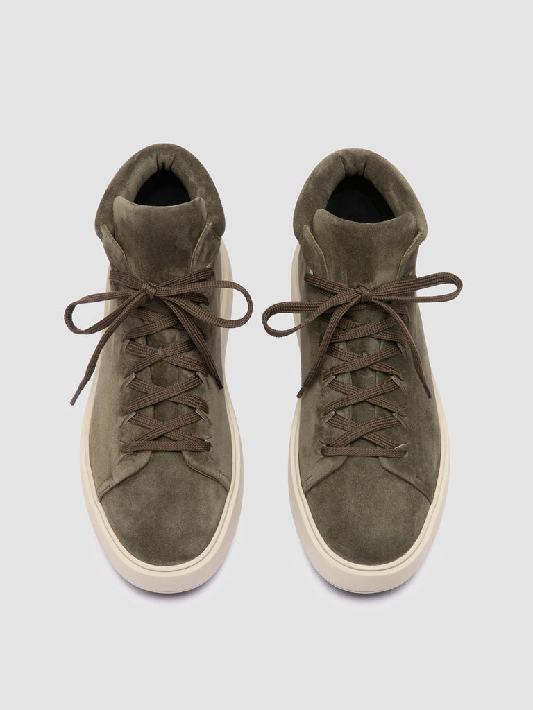 REMASTER 002 - Sneaker Alte in Pelle Scamosciata Verde