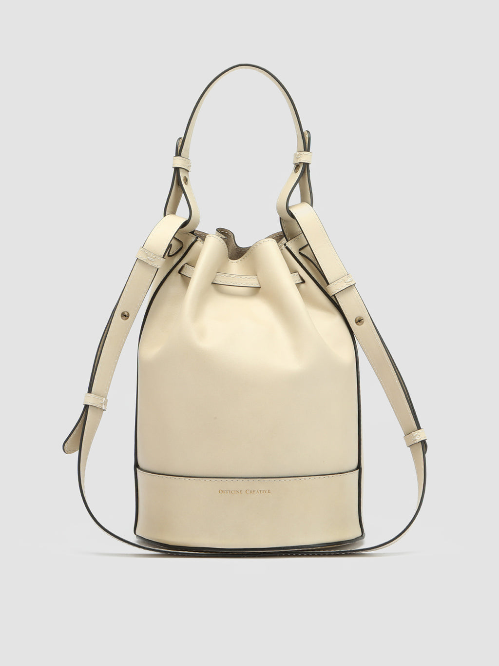 SADDLE 08 - Ivory Leather Bucket Bag  Officine Creative - 4