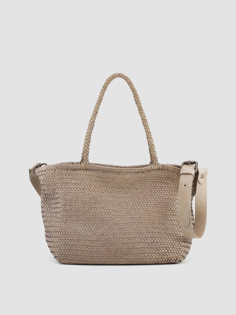 SUSAN 01 Woven - Taupe Leather tote bag  Officine Creative - 4