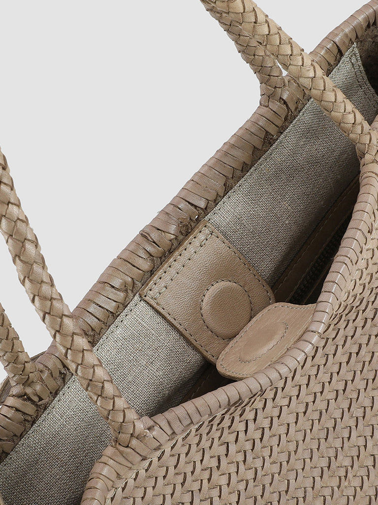 SUSAN 01 Woven - Taupe Leather tote bag  Officine Creative - 5