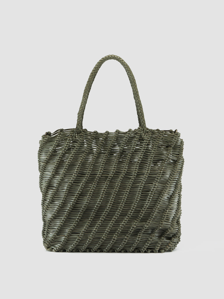SUSAN 02 Spiral - Green Leather Tote Bag  Officine Creative - 1