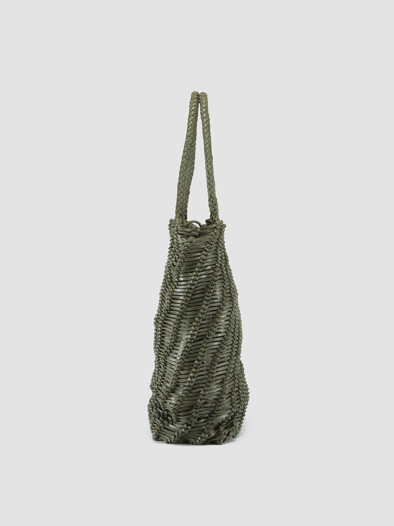 SUSAN 02 Spiral - Green Leather Tote Bag  Officine Creative - 3