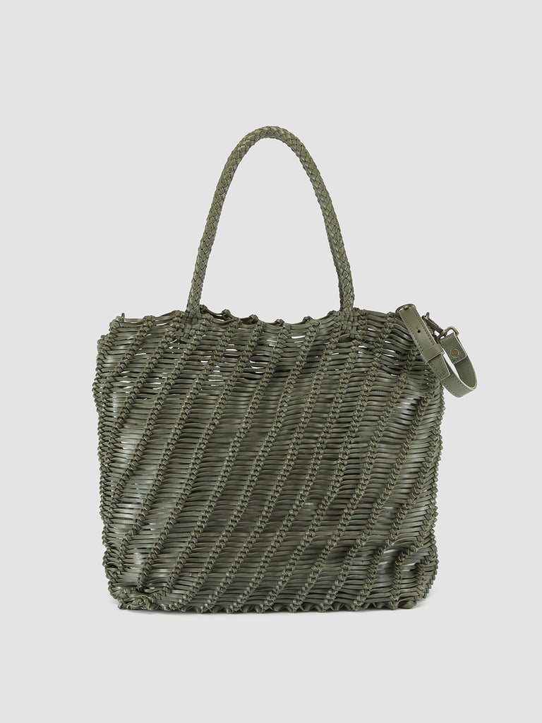 SUSAN 02 Spiral - Green Leather Tote Bag  Officine Creative - 4