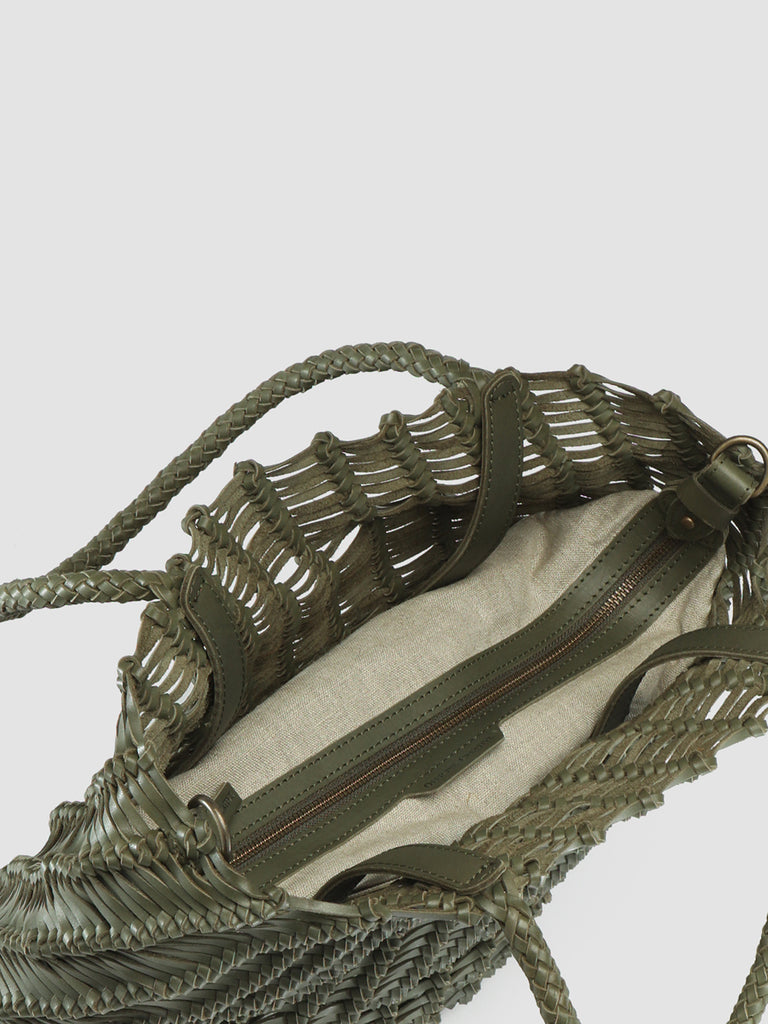 SUSAN 02 Spiral - Green Leather Tote Bag  Officine Creative - 8