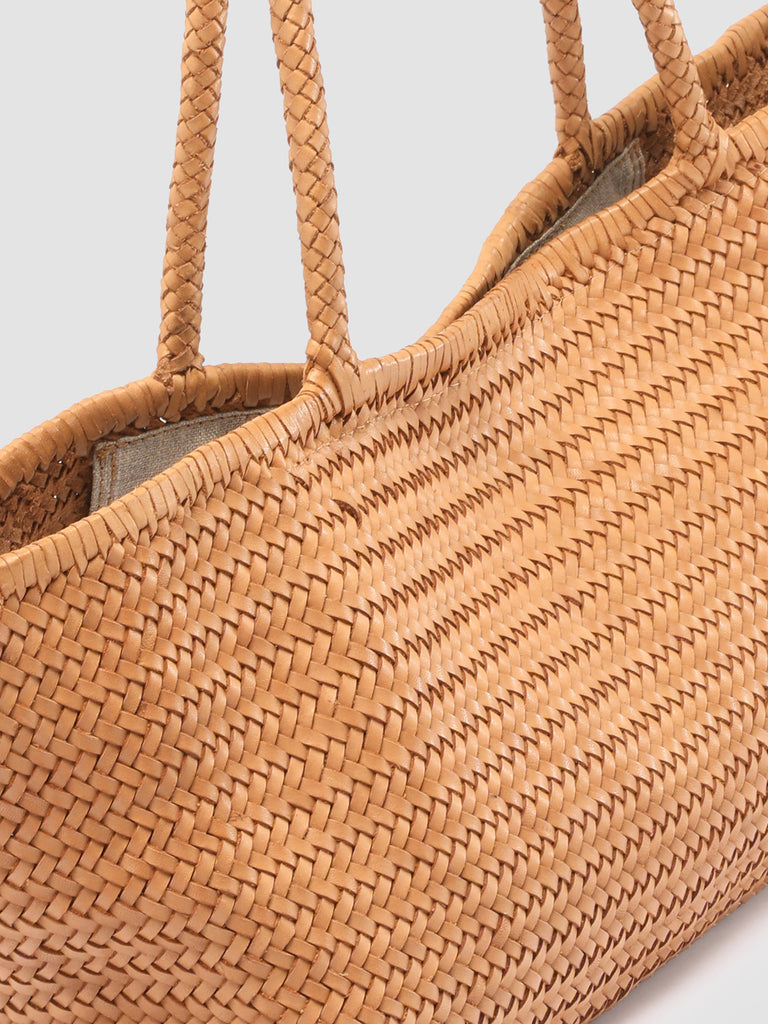 SUSAN 05 Woven - Taupe Leather tote bag