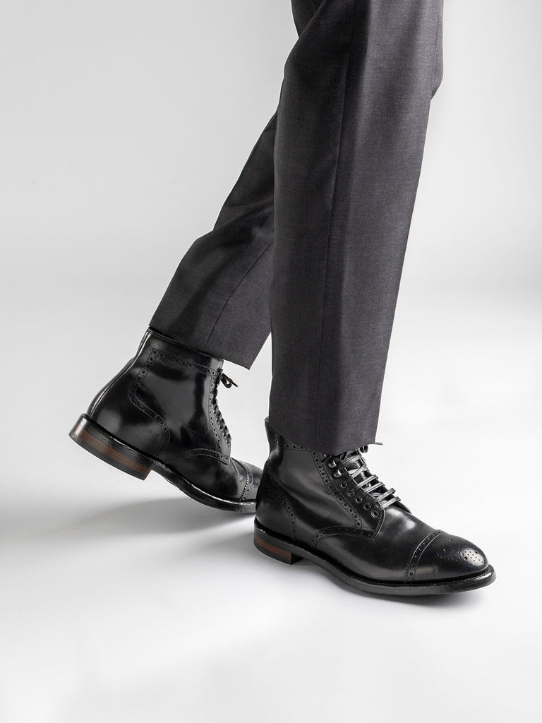 TEMPLE 004 - Black Leather Ankle Boots Men Officine Creative - 6