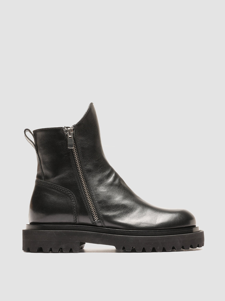 ULTIMATT 006 - Black Leather Ankle Boots Women Officine Creative - 1