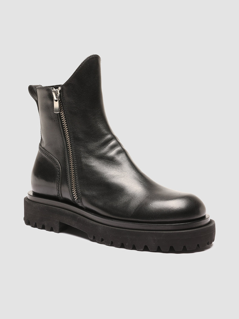 ULTIMATT 006 - Black Leather Ankle Boots Women Officine Creative - 3